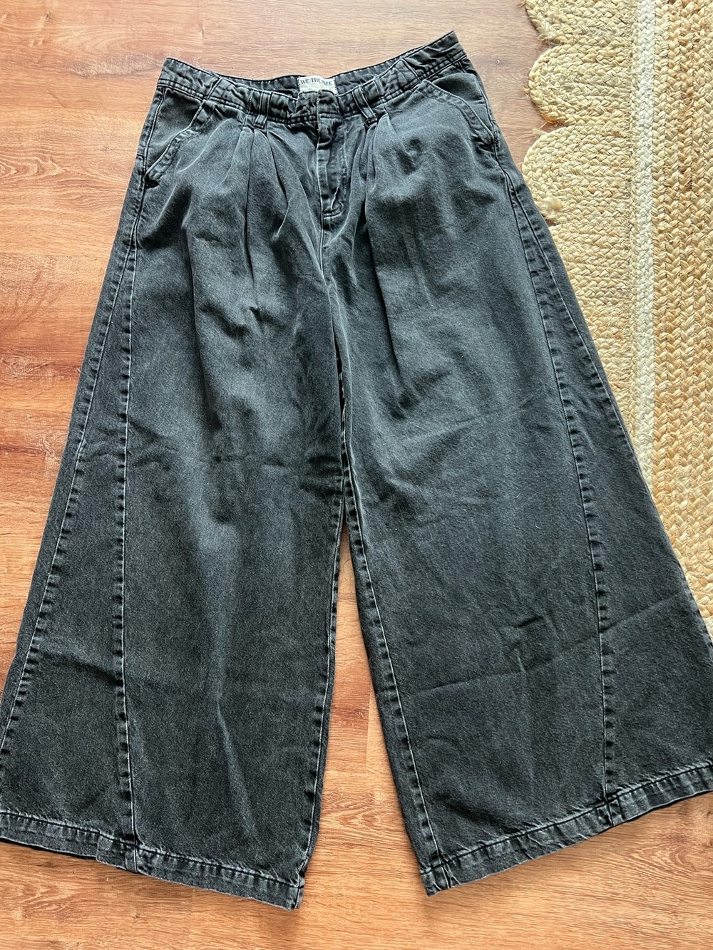 Free People We The Free Equinox Wide Leg Denim Trouser Size 32 RT $148
